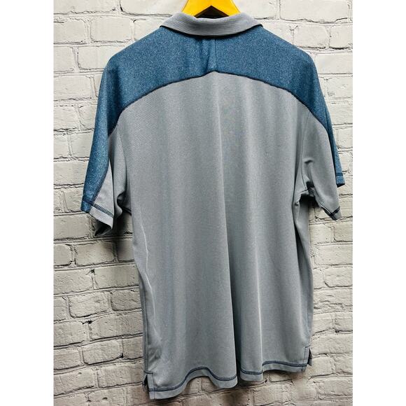 Columbia Mens Sportswear Polo Golf Shirt Blue Striped Size XL 100% Polyester - Picture 2 of 10